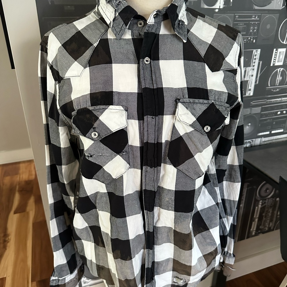 Extremely Distressed Nsf This Flannel Size S - image 1